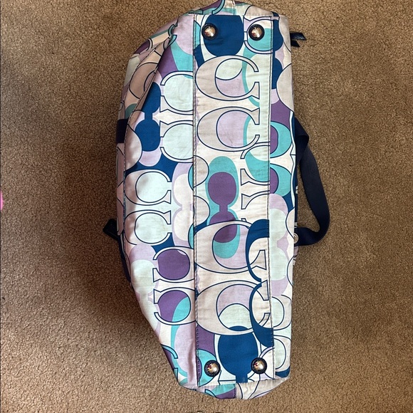 COACH Printed Vinyl Duffle Overnight Bag - Picture 13 of 14